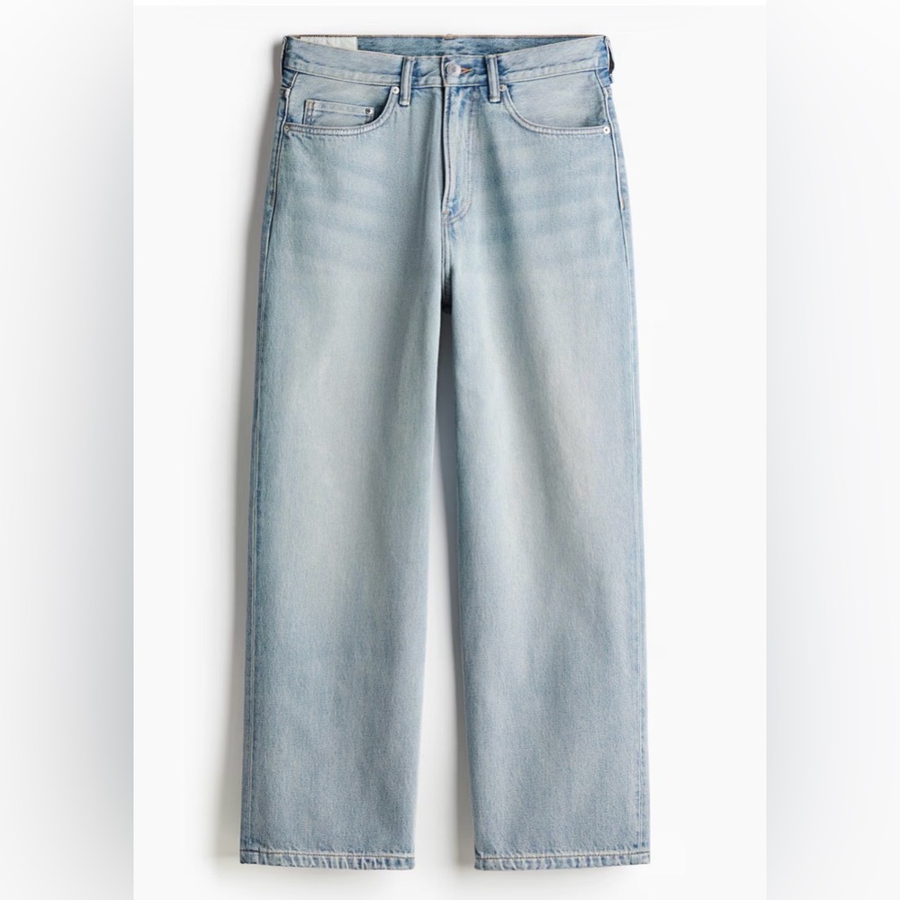 H&M Baggy Fit Jeans Light Wash Loose Straight Denim NWT 34x32 90s Y2K